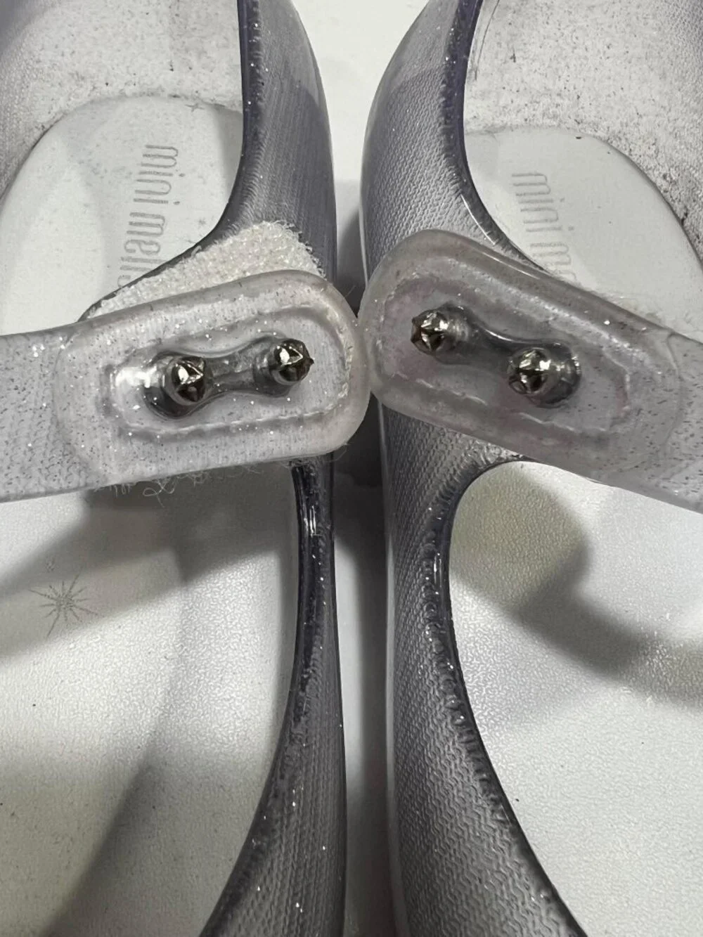 Mini Melissa Clear Glitter Bow Jelly Shoes Mary Jane Size 10 Toddler